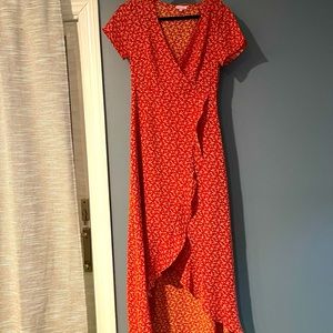Small red floral maxi dress